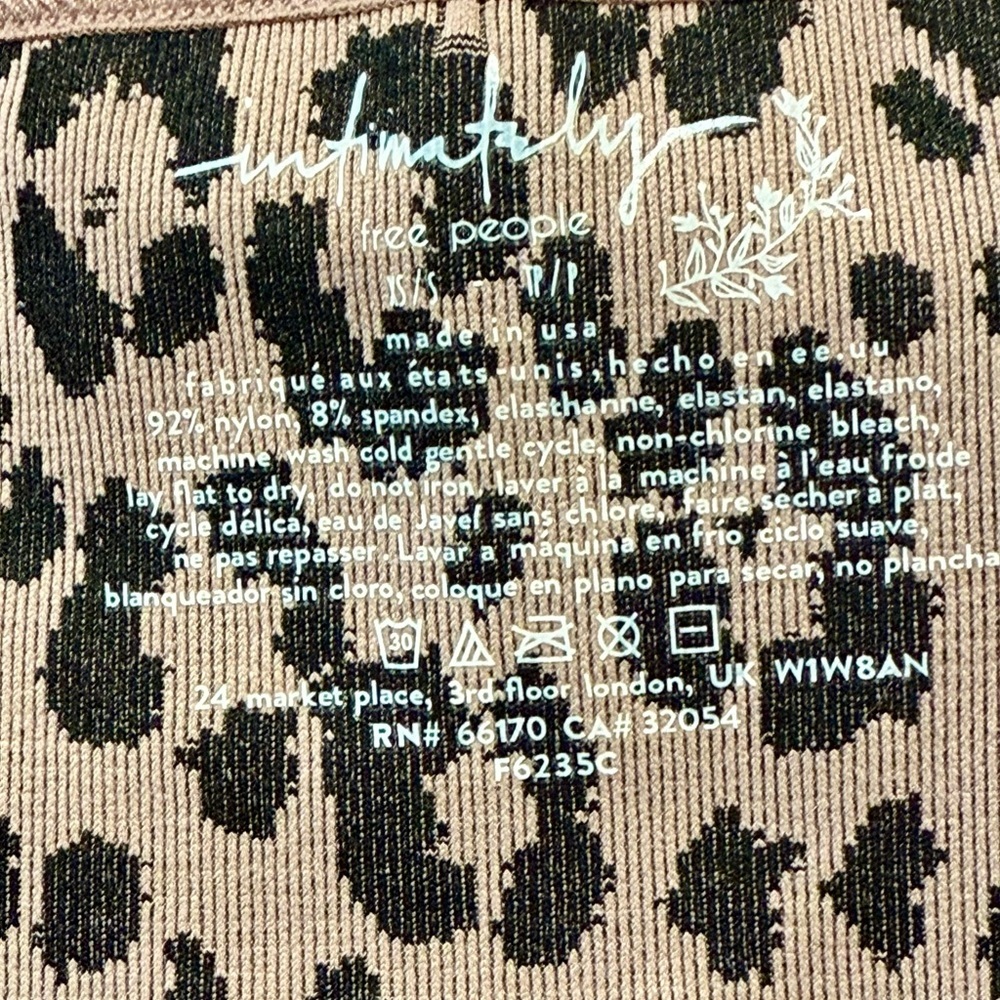 Free People Intimately FP We The Free Leopard Print Triangle Bralette XS/S NWOT - Picture 2 of 3